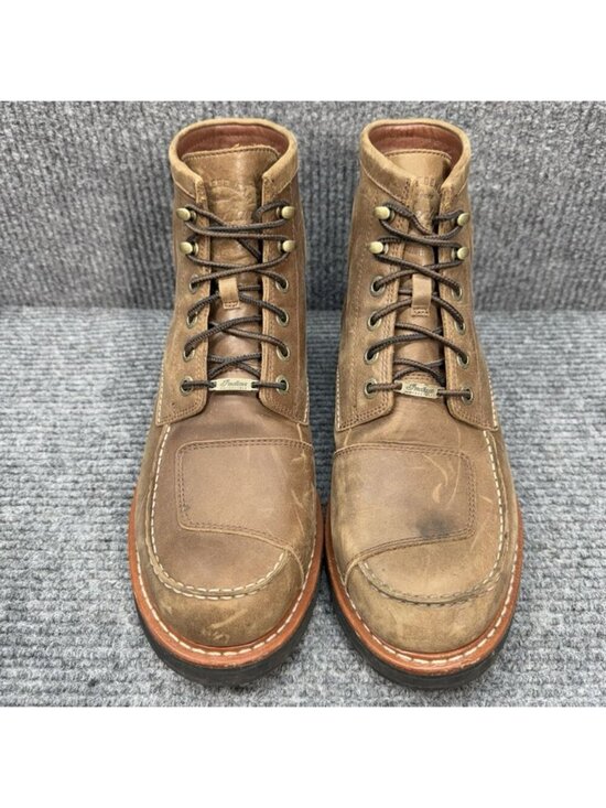 Indian Motorcycle Moc Toe Boots Mens 11 Brown Leather Lace Up Combat Vibram Sole main image 9